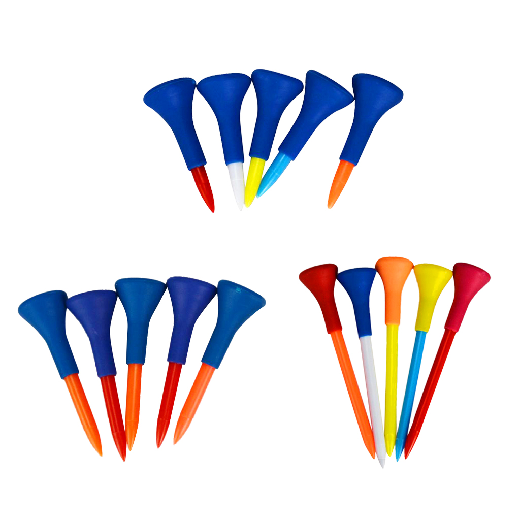 5 Pieces Rubber + Plastic Soft Rubber Cushion Top Golf Tees Accessories Random Color Short Medium Long Random Color