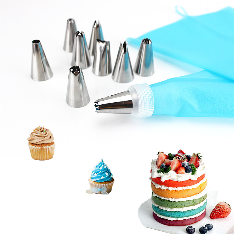 Hot 26Pcs/Set Silicone Pastry Bag Tips Kitchen DIY Icing Piping Cream Reusable Pastry Bags +24 Nozzle Set Cake Decorating Tools