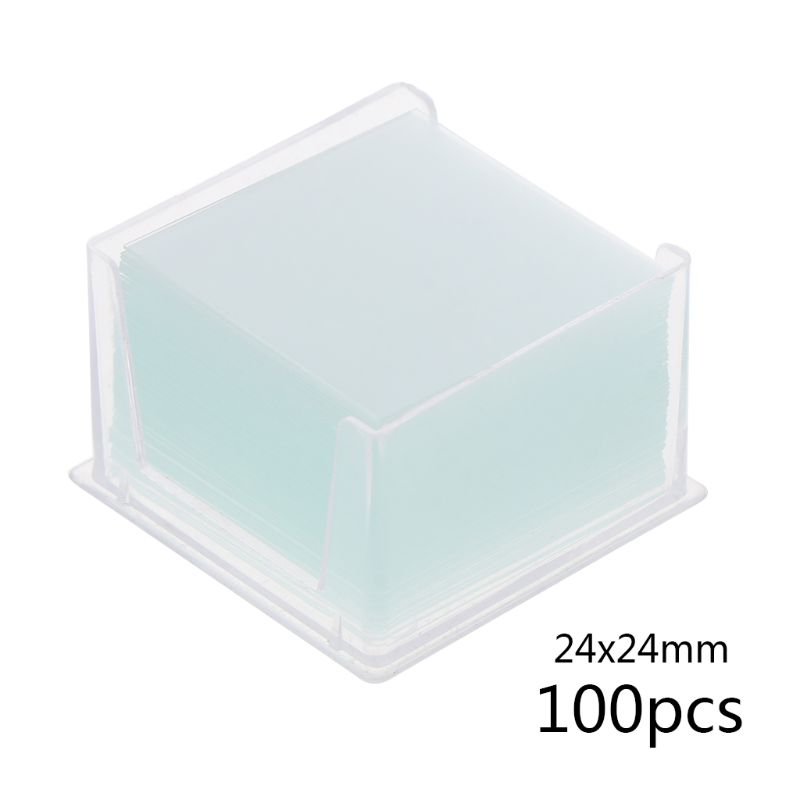 100 Pcs Transparent Square Glass Slides Coverslips Coverslides For Microscope Optical Instrument Dropshipping
