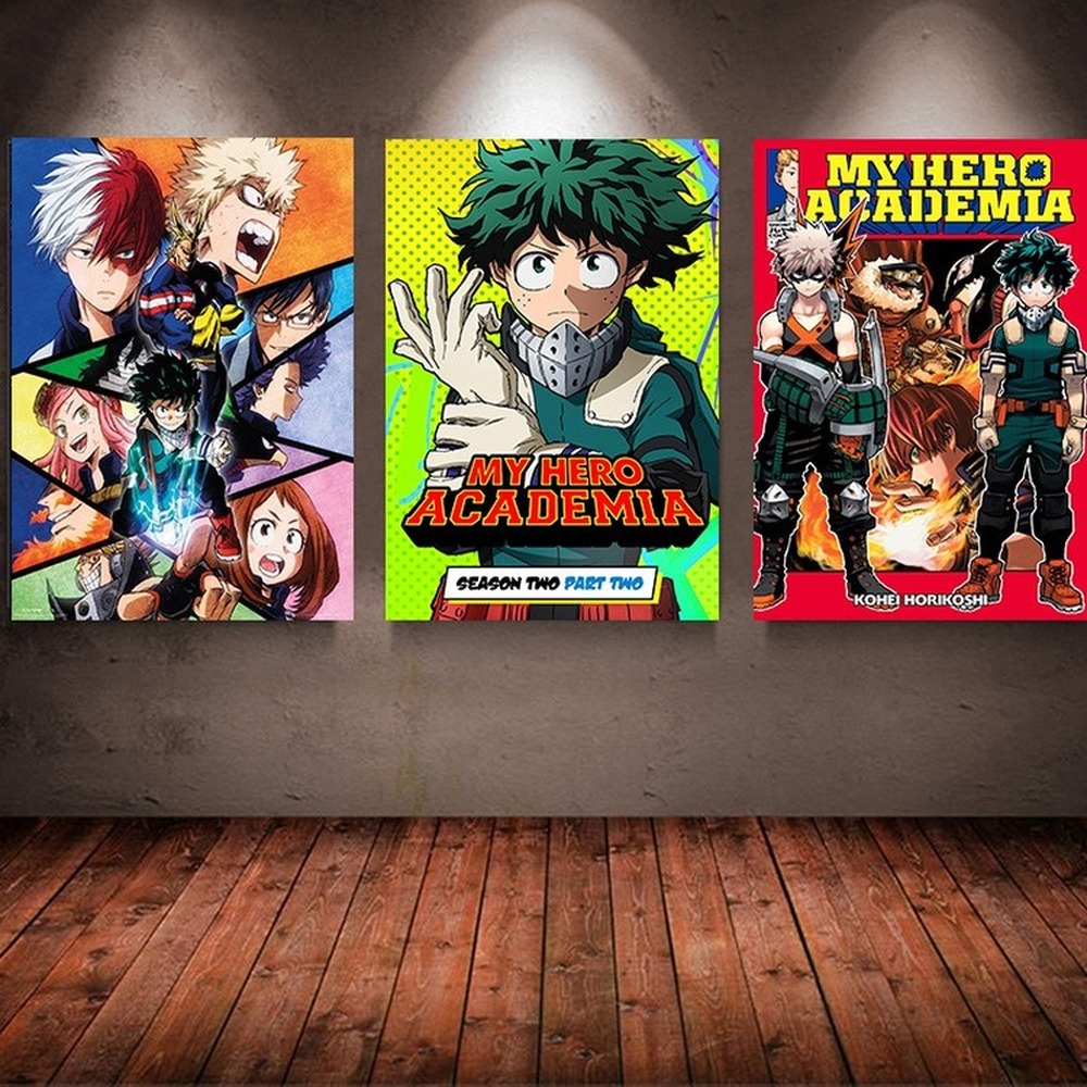 My Hero Academia Poster Painting Japanese Anime Wall Hanging Pictures Home Art Decoration Kraft paper poster Wall stickers