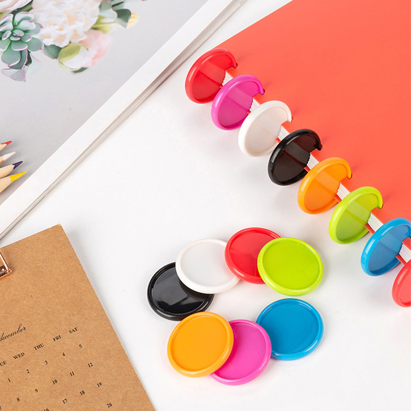 100PCS Color Mushroom Notebook Binding Buckle Loose-Leaf Plastic Binding Ring 35MM Mushroom Buckle Disc Notebook