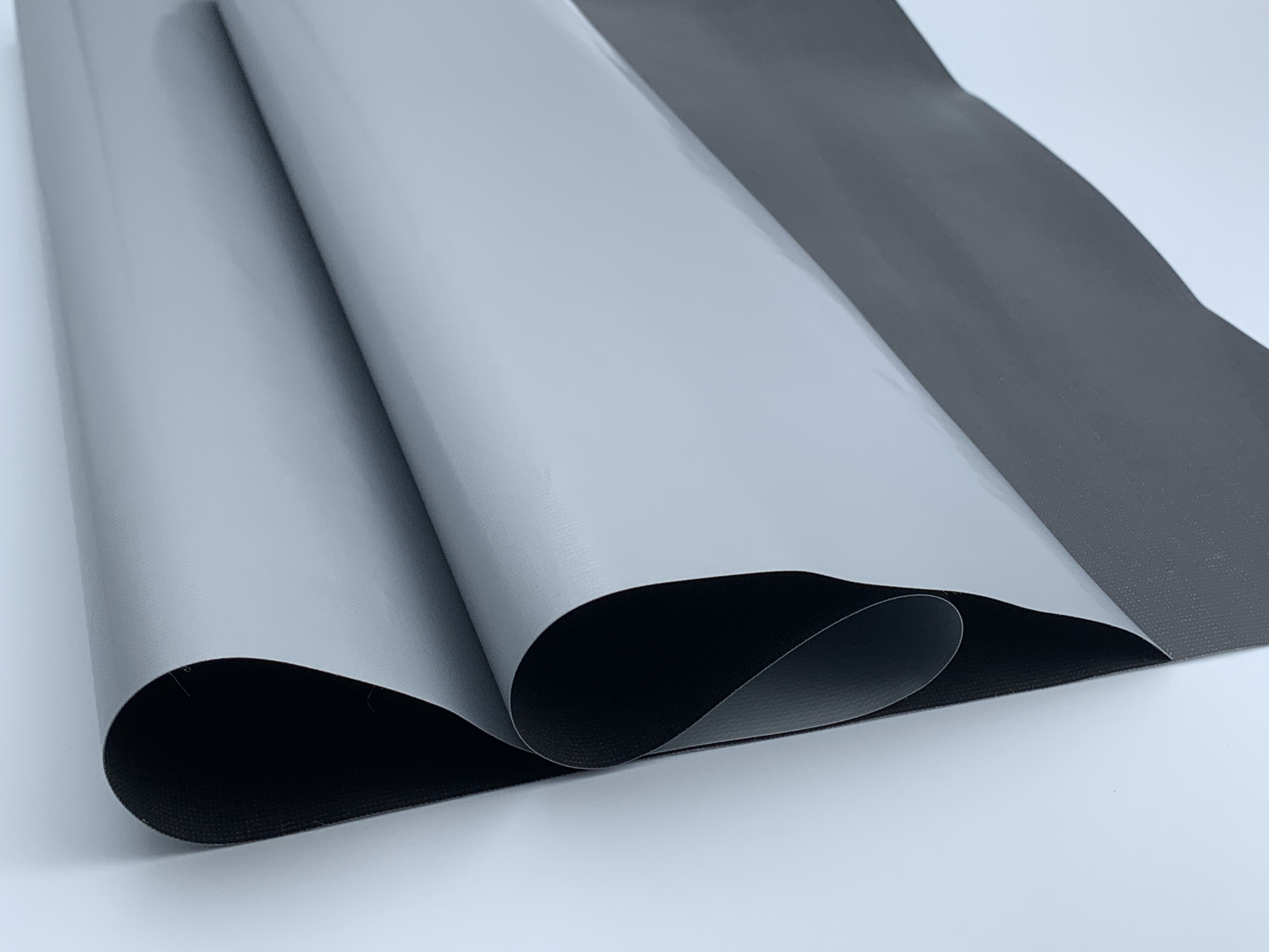 Silver-Black Waterproof PVC Laminated Tarp