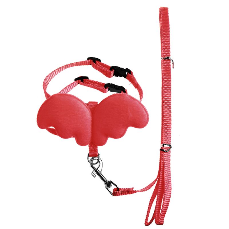 Adjustable Pet Angle Wing Rabbit Ferret Pig Harness Leash Lead Strap Nylon Cute L4MB