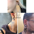 Casvort 2Pcs New Fashion Ear Tunnels Light Weight Jewelry Ear Piercing Hangers Stainless Steel Drop Earrings Plug