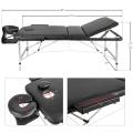 Folding Massage Table Lightweight Couch Bed Professional Beauty Tattoo Salon Spa Reiki 2 Section with Headrest Carrying Case