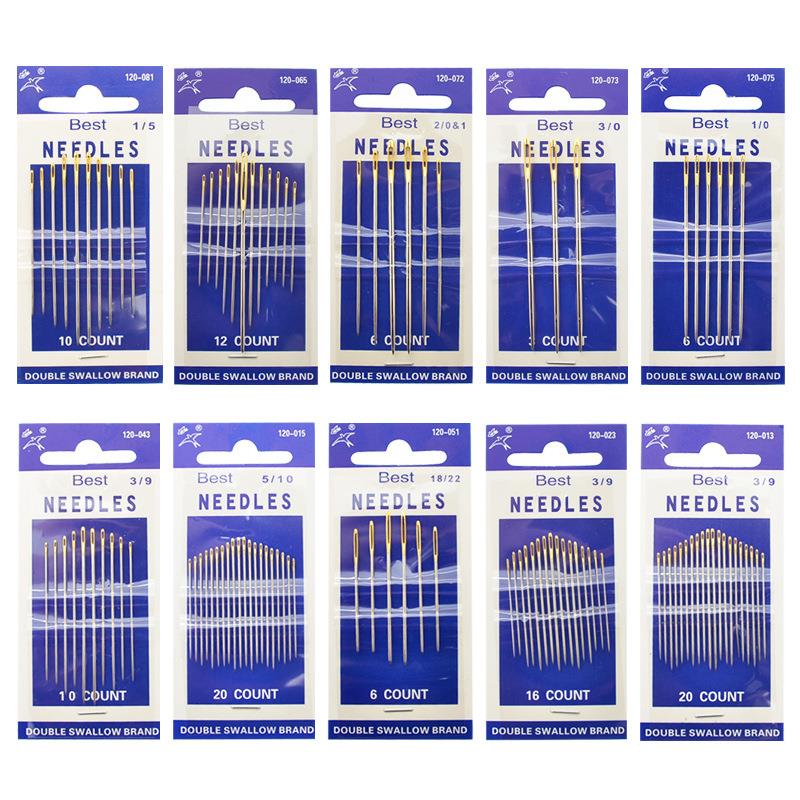 Multi-size Sewing Needle Stainless Steel Golden Tail Embroidery Fabric Cross Stitch Needles Kit Tools Sewing Handmade Needles