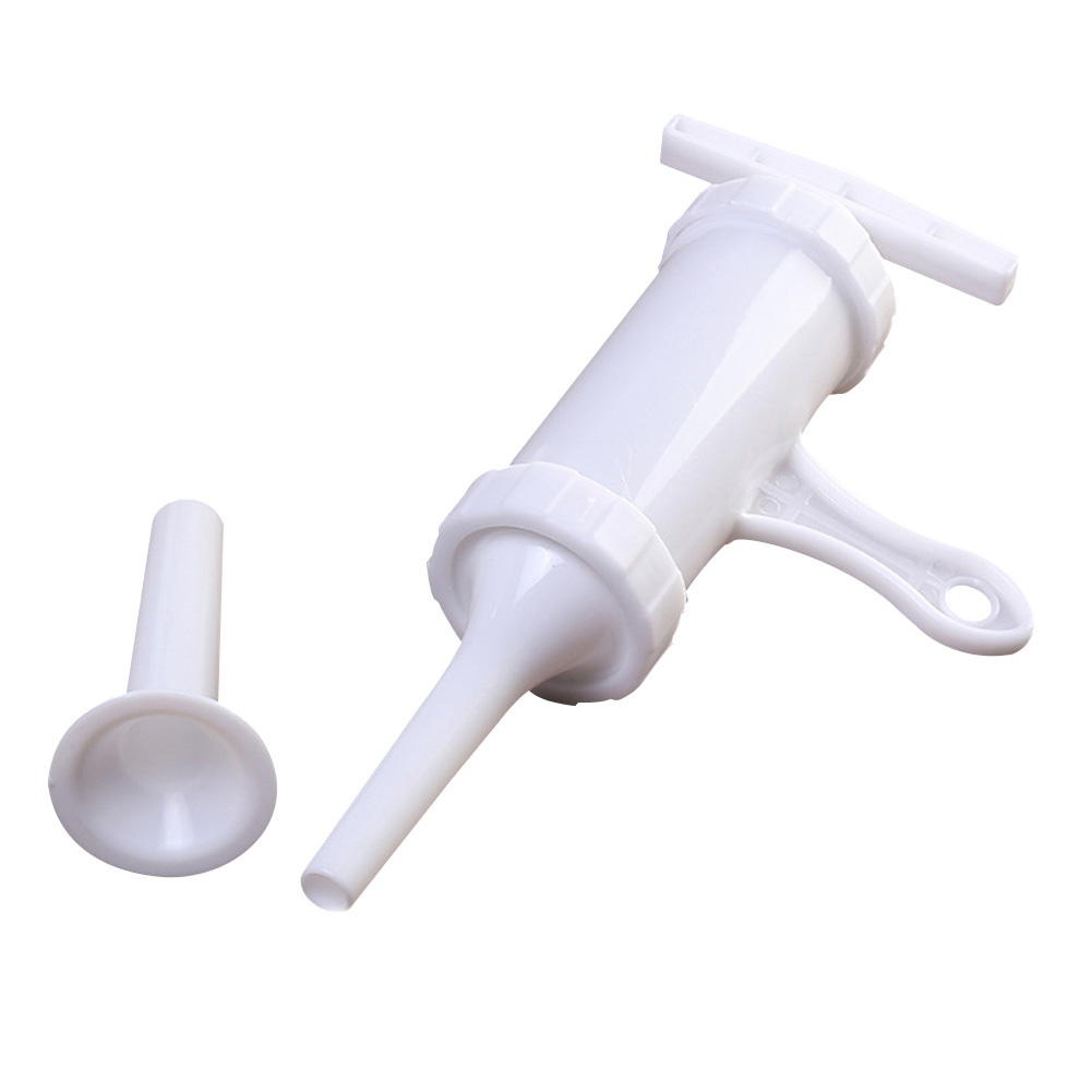 Funnel Manual Press Meat Stuffer Plastic Sausage Maker Hand Operated Nozzle Ham for Syringe Meat Fillers Machine Portable