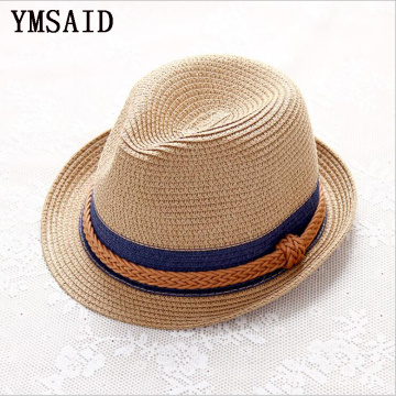 Ymsaid Summer 2018 Women Jazz Straw Hat Beach Parent-child Sun Hat Casual Panama Cap Hemp Rope Patchwork Visor Cap