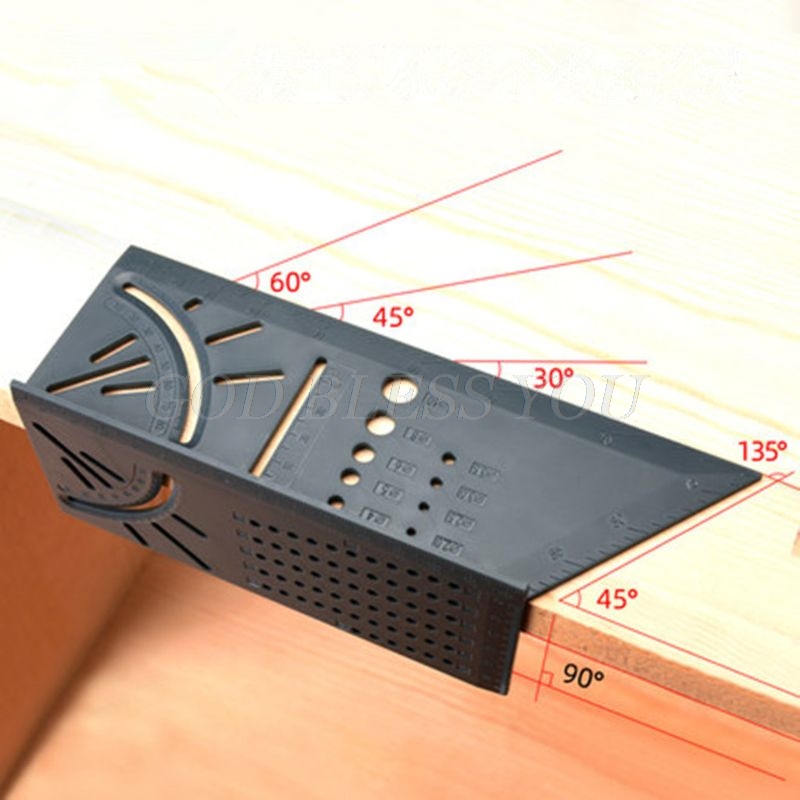 2pcs/set Plastic Woodworking 3D 90 Degrees Multifunctional Square Gauge Angle Protractor Over T-Type Ruler Angle Mitre Angle