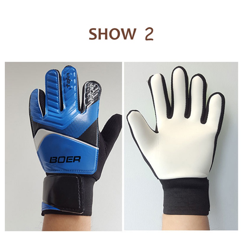 Thicken Non-slip Rubber Football Goalkeeper Gloves Goalie Soccer Finger Bone Protection Guard Gloves Begginers Professional