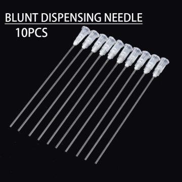 10pcs/Set 100MM White Stainless Steel Blunt Dispensing Needles Glue Syringe Needle Tips For Gluing Filling Ink Oil Welding Flux