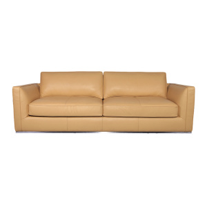 Beige Leather Richard 3 Seater Sofa