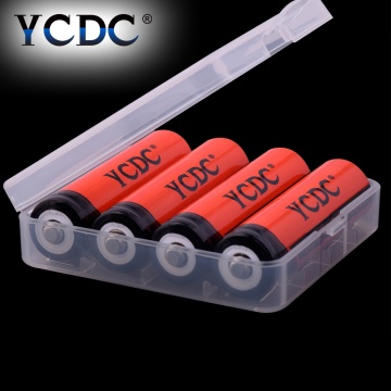 YCDC 4pcs 18650 Li-Ion rechargeable battery 3.7 volt 3000mAh batteries with 18650 battery holder for flashlight,cameras,toys