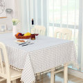 Home Dot Plaid Table Cloth Dinner Rectangular Antiderapant Tablecloth Kitchen Tischdecke Decor Stripe Table Cover Lace Tassel
