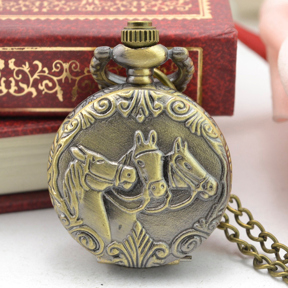 Vintage Steampunk Retro Bronze Design Pocket Watch Quartz Pendant Necklace Pendant with Chain Custom Engraved Gift cep saati #10