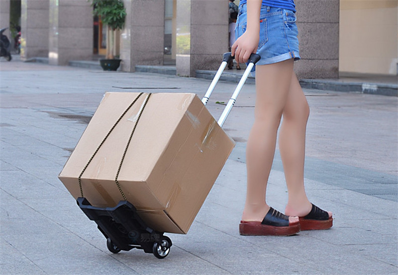 Folding Portable Trolley Mini Aluminum Alloy Luggage, Family Travel Shopping Small Trolley Case Cart