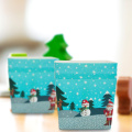 5pcs Disposable Square Christmas Santa Claus Paper Popcorn Bowl Dessert Tube Cups Party Tableware Xmas Eco-Friendly