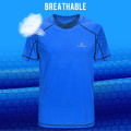 QUESHARK Professional Men Quick Dry Running T Shirt Loose Tops Breathable Camping Hiking Cycling T-shirts Tees M-8XL Asian Size