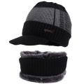 Ski Sports Winter Hat and Scarf Fleece Men Accessories Warm Knitted Cap Fleece Scarf 2 Pieces Set Ourdoorwear