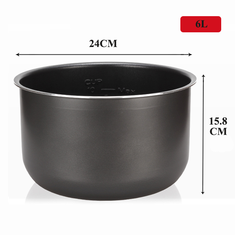 Electric Pressure Cooker Liner 1.6/3L/4L/5L/6L Non-stick Pot Rice Pot Inner Gall Black Crystal Inner Accessories Cooker Parts