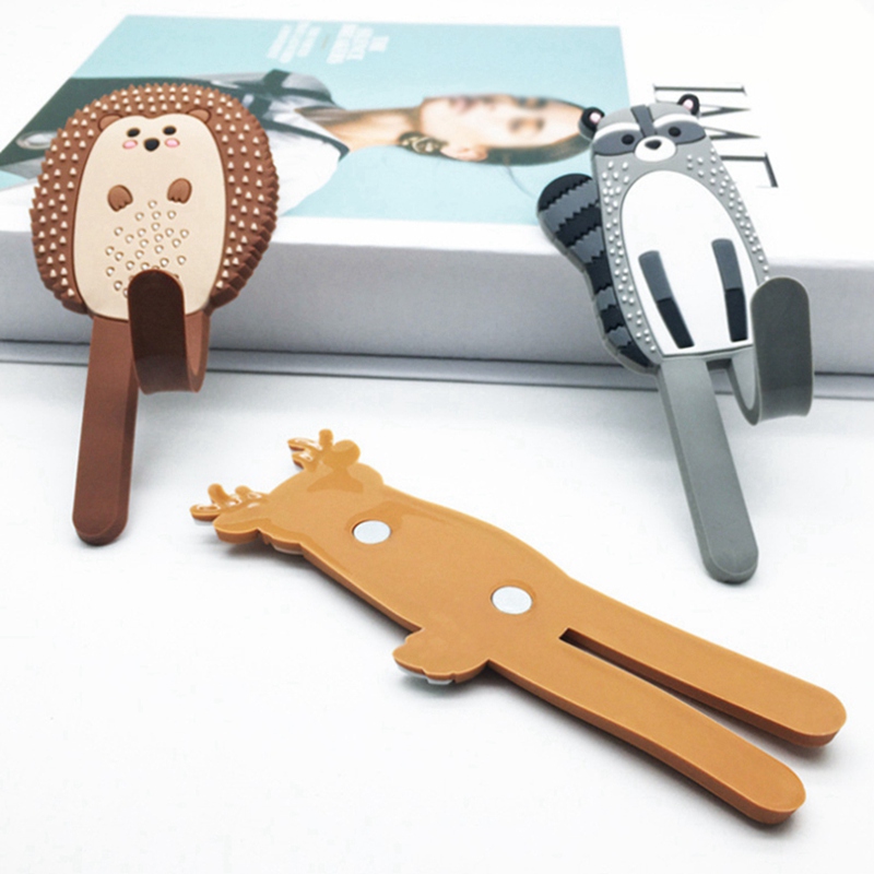 Unique Multifunctional Cute Animals Magnetic Hooks Removable Decorative Fridge Sticker Refrigerator Message Magnet Key Holder