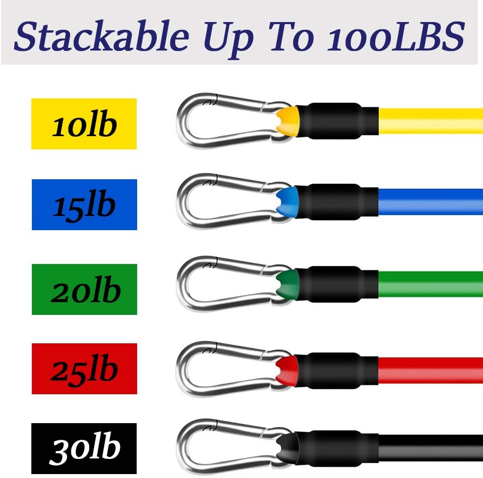 11pcs/set Fitness Resistance Bands Tubes Stretched Bands Elastic Training Yoga Pull Rope Workout Exercise Bands Gym Sport Rubber