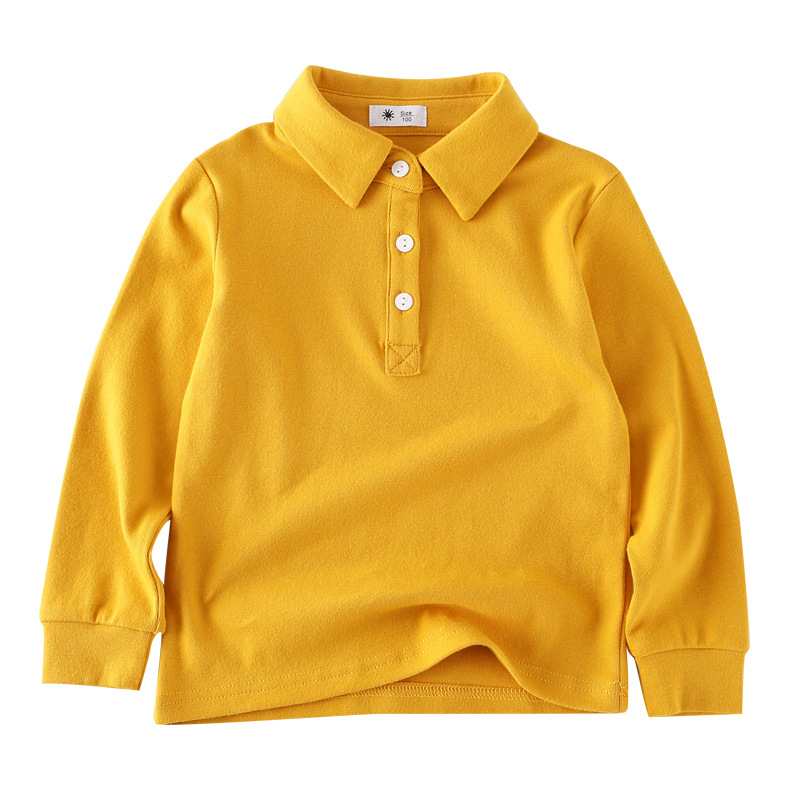 3-11y Kids Polo Shirts Spring Autumn Boys And Girls Tops Tees Long Sleeve Solid Color Fashoin Breathable Children Clothes H25