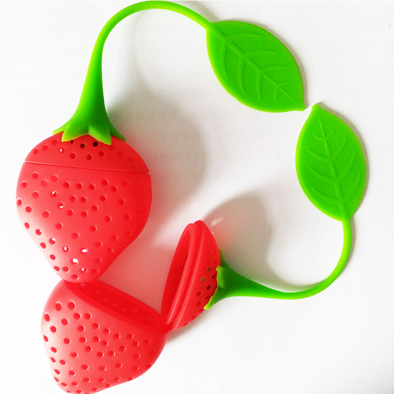 Silicone Strawberry Design Loose Tea Leaf Strainer Herbal Spice Infuser Filter Tools