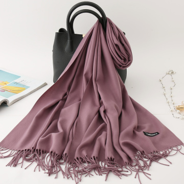 2020 winter scarf solid thick women cashmere scarves neck head warm hijabs pashmina lady shawls and wraps bandana Tassel