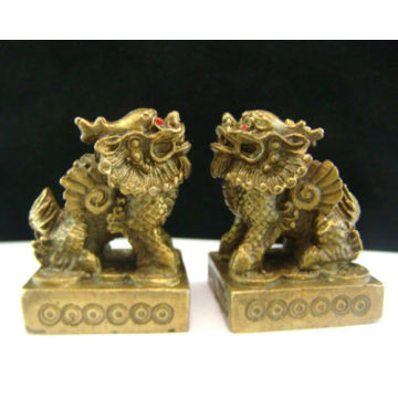 Pair Brass statue Pi xiu Pi Yao - Feng Shui Enhancer feng shui M5019