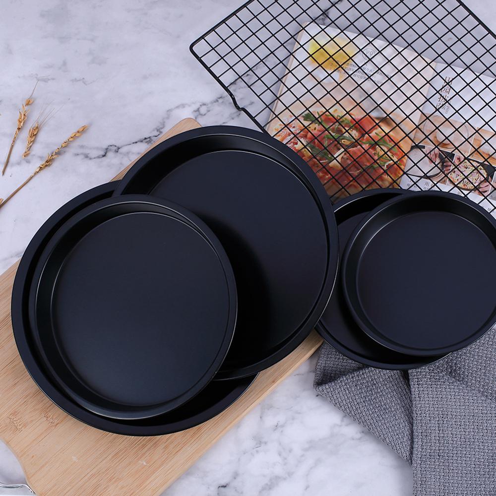 5/6/7/8/9/10 inch Pizza Pan Non-stick Round Shallow pie cake bread Baked Carbon Steel Baking dish Pan tray Pizza Tools