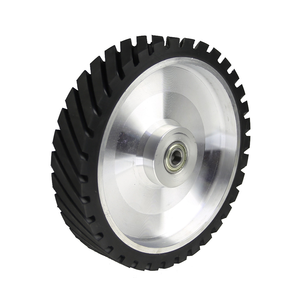 250*50mm Serrated Belt Grinder Contact wheel Rubber Wheel for Abrasive Sanding Belt