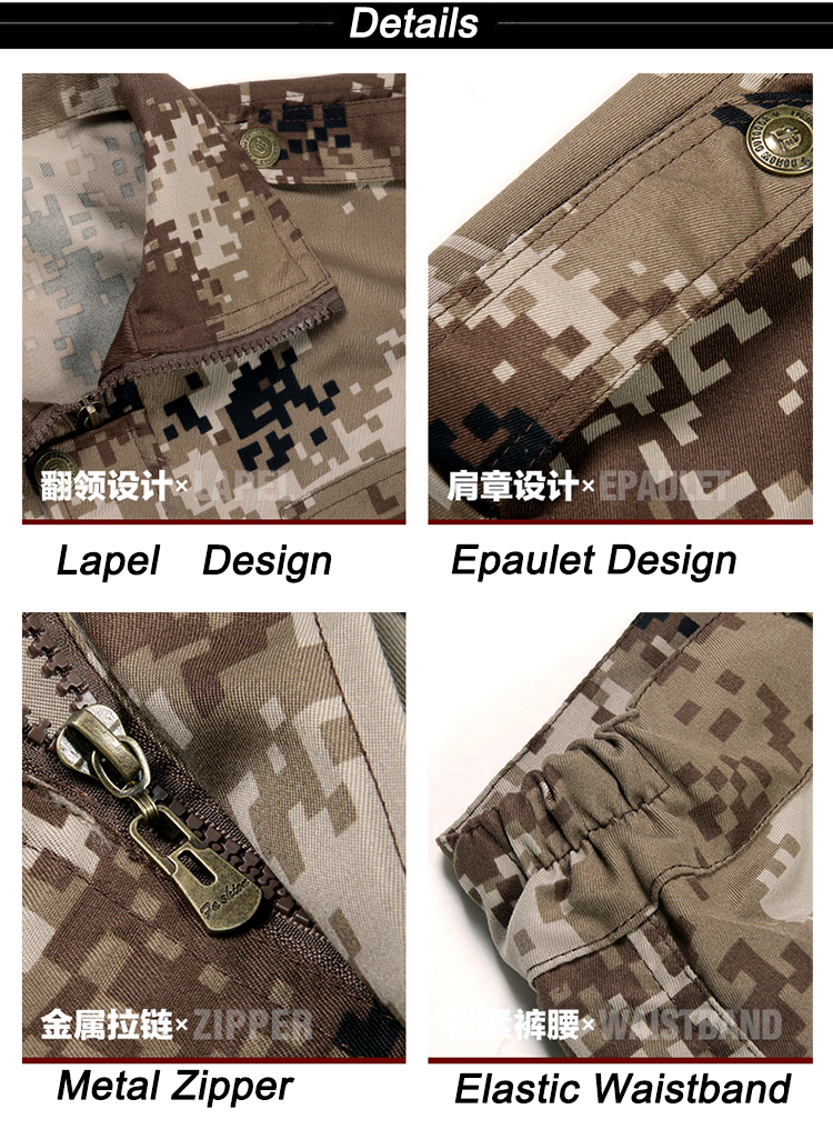 Military Uniform Desert Camouflage Army Suit Uniforme Militar Tactical Jacket Cargo Pant Combat CS Working Hunting Clothing Men