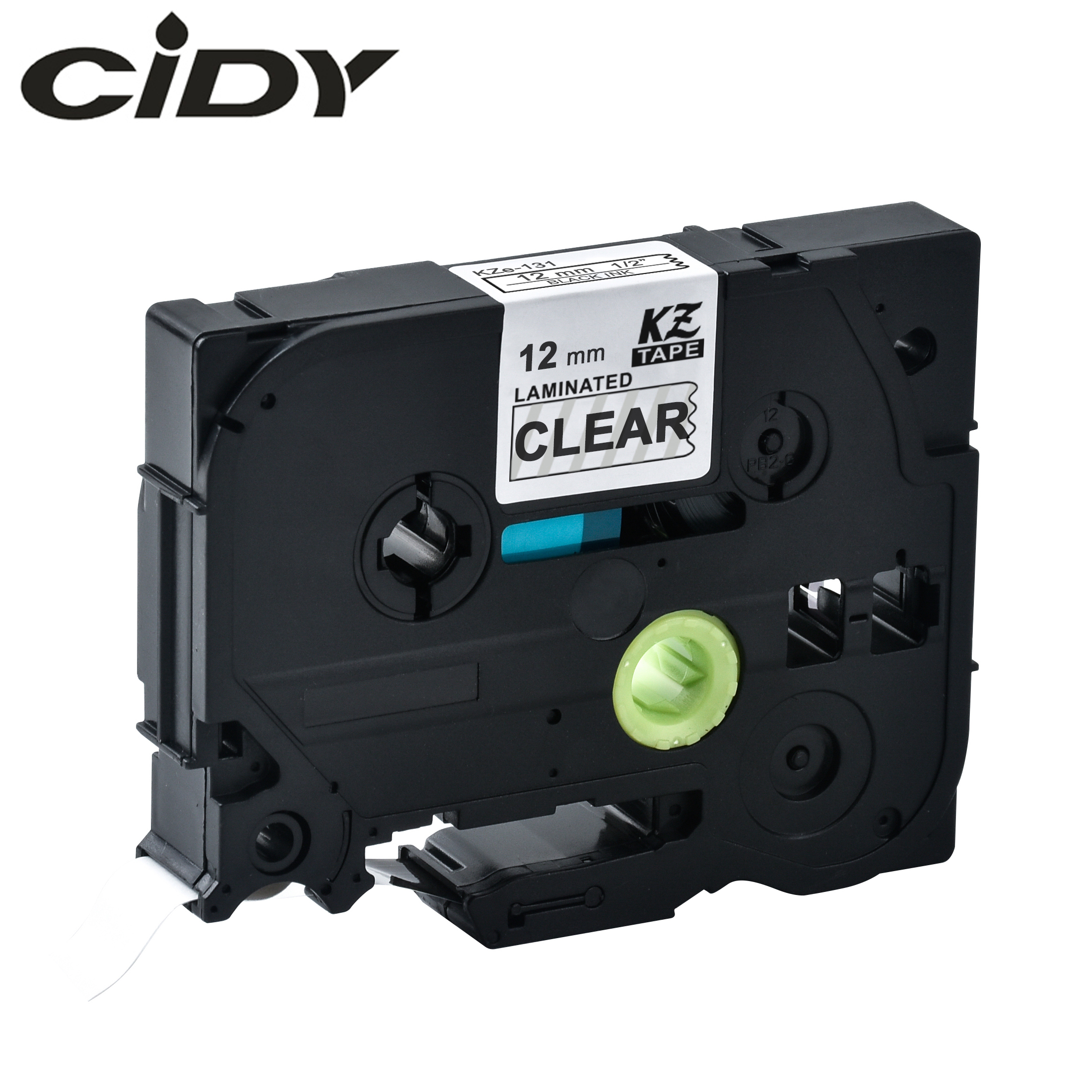CIDY Tze 131 Tz131 Black on Clear Laminated Compatible P touch 12mm tze-131 tz-131 tze131 Label Tape Cassette Cartridge