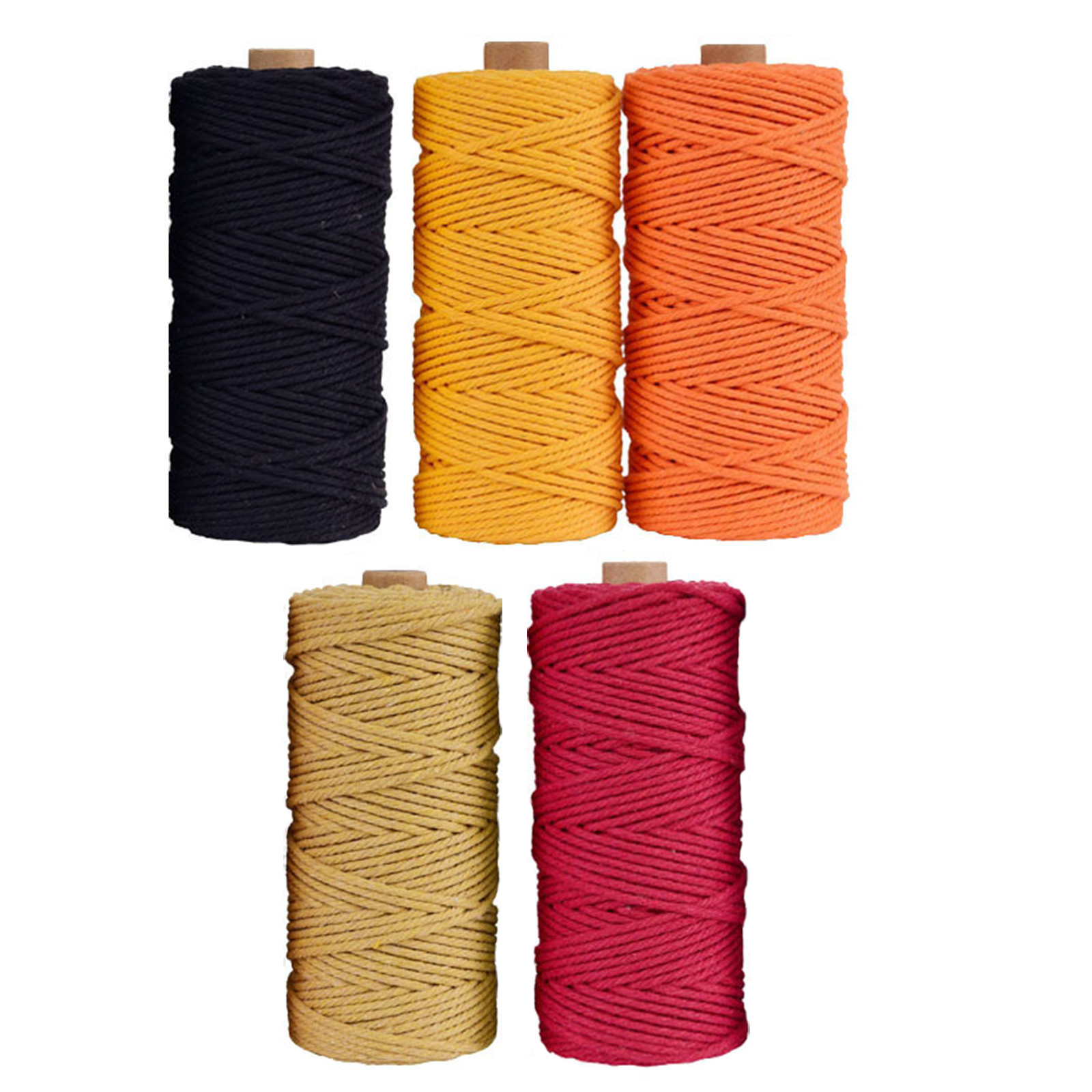 4# 3mm Colorful Thread Cord Handmade Crafts Diy Beige Twisted Cotton Macrame Cord Twine Rope String Home Textile Decoration