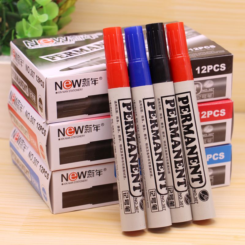 1 Pcs Round Toe Permanent Marker for Paper Plastic Metal Glass for Office Industrial Paint Writing