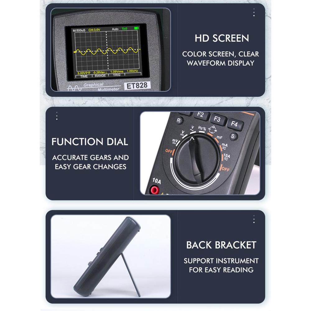 Digital Multimeter Oscilloscope 2 in 1 High Definition Intelligent Graphical Dual Channel Portable Digital Oscilloscope Dropship