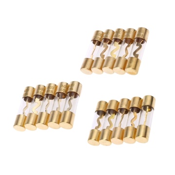 5Pcs Gold Plated Glass AGU Fuse Fuses Pack Car Amp Amplifier