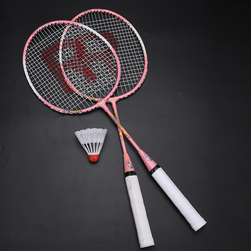 FreeShipping Professional Badminton Rackets Light Weight Ferroalloy Badminton Rackets for Kids Teenager Cartoon Badminton Racket