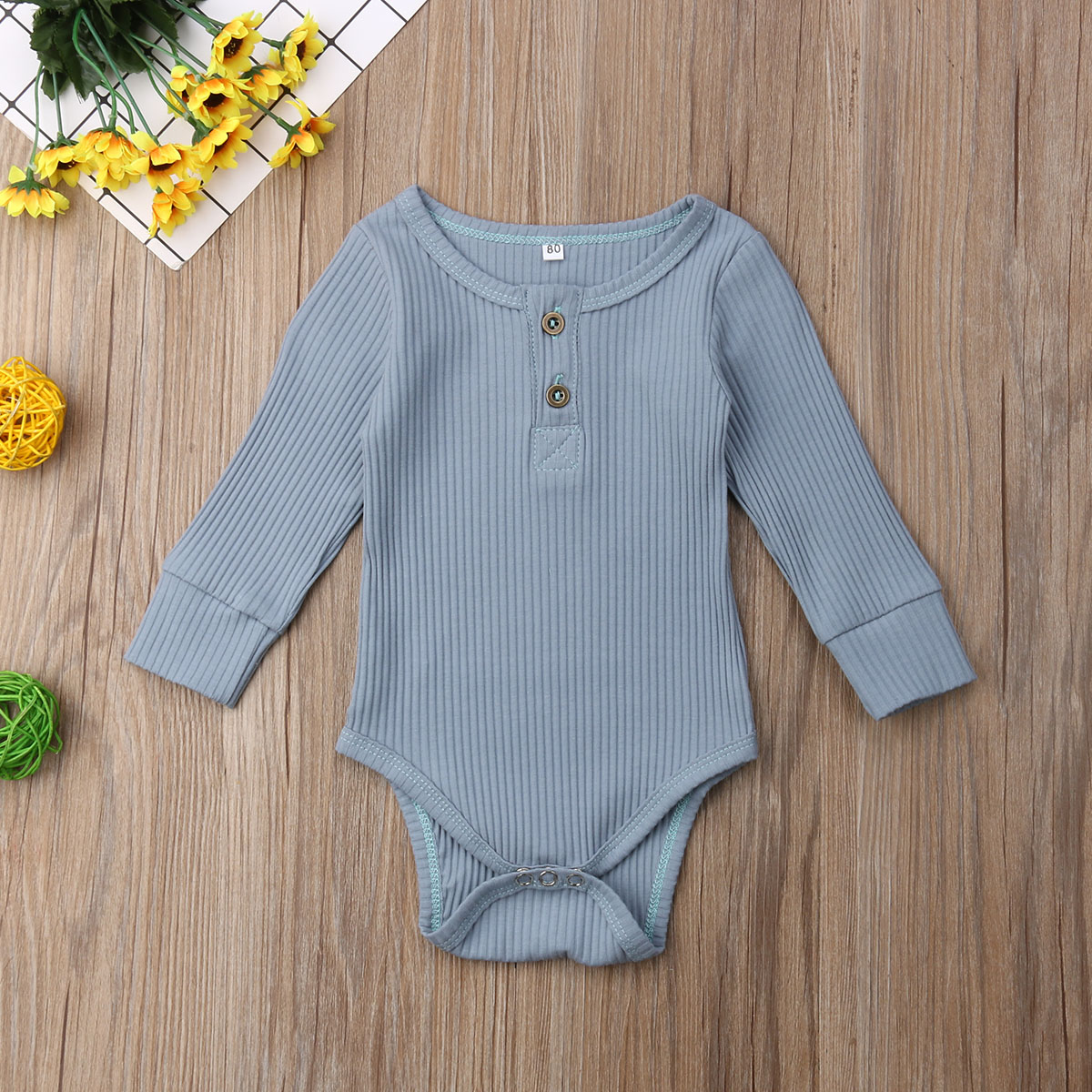 PUDCOCO Newborn Baby Girls Boys Bodysuits Spring Autumn Toddler Clothes Ribbed Cotton Long Sleeve Infant Jumpsuit Baby Clothing