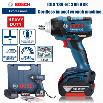 Bosch GDS18V-EC 300ABR rechargeable brushless electric wrench car tire mounting scaffold, equipped with two 18V 4An batteries