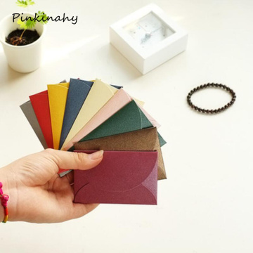 50pcs/lot Romantic Colorful Small Colored Pearl Blank Mini Paper Envelopes Wedding Invitation Envelope Gilt Envelope DIY Crafts