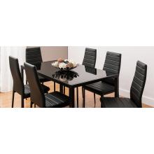 6PCS/Set Nordic Style Dining Chairs Modern Durable Half-PU-Leather Fabric Dining Room Chairs Simple Home Bar Furniture HWC