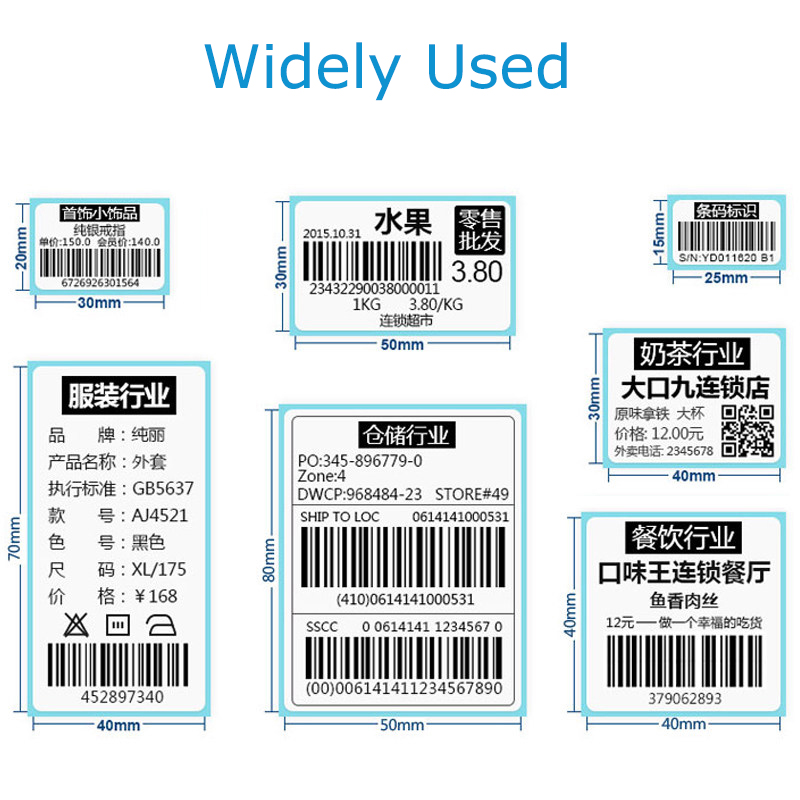 Label Barcode Printer Thermal Receipt Printer Bluetooth Or USB Port With Auto Peeling support adhesive sticker paper Xp-370B