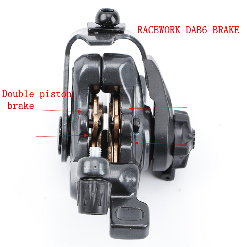 RACEWORK Mountain Bike Disc Brake Calipers MTB Bicycle Speed Clip Dual Piston Mechanical With Rotor