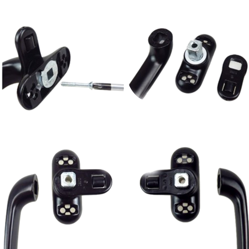 ABSS-Door and Window Handle Lock Casement Window Lock Wheel Handle Black