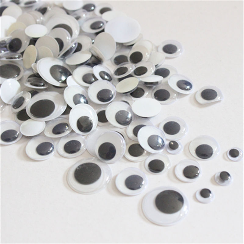 Non-self-adhesive 100PCS hybrid 10mm / 12mm / 15mm / 18mm / 20mm / 25mm doll eye doll Dogo Googly black eyes for doll accessorie