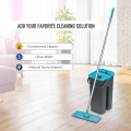 Flat Mop Bucket System Separates Dirty and Clean Water Hands Free Self Cleaning System Washable & Reusable Microfiber Pads