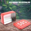 Mini SOS Survival Iron Box Field Survival Storage Kit Emergency tool storage box for Outdoor Emergency Portable Multifunction