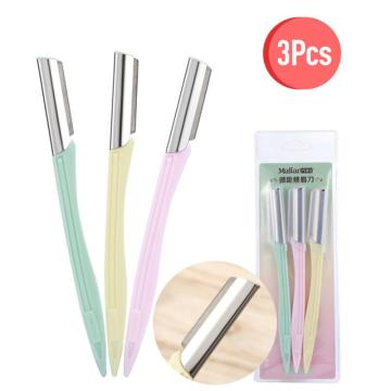 3Pcs/lot Eyebrow Knife Women Facial Face Razor Eyebrow Trimmers Blades Shaver Portable Fashion Eyebrow Razor with Cap Cosmetic